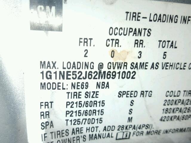 1G1NE52J62M691002 - 2002 CHEVROLET MALIBU LS 银色 照片 10