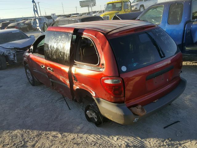 1B4GP25B71B109915 - 2001 DODGE CARAVAN SE RED photo 3