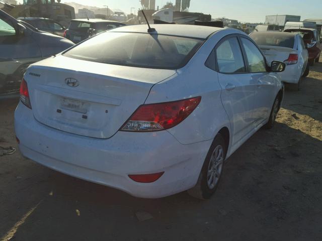 KMHCT4AE5EU721626 - 2014 HYUNDAI ACCENT GLS WHITE photo 4