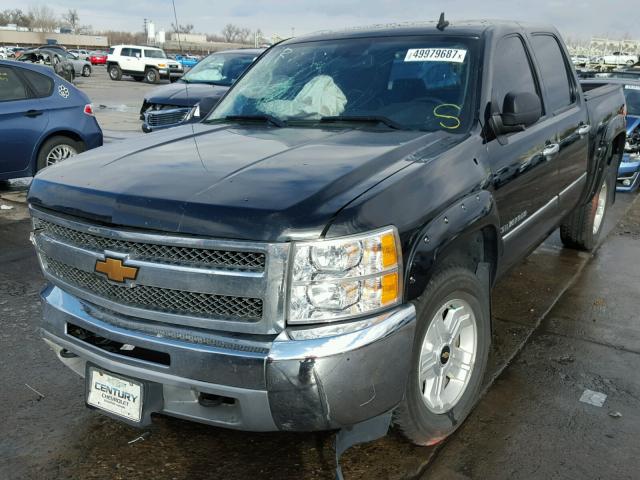 3GCPKSE71DG352676 - 2013 CHEVROLET SILVERADO BLACK photo 2