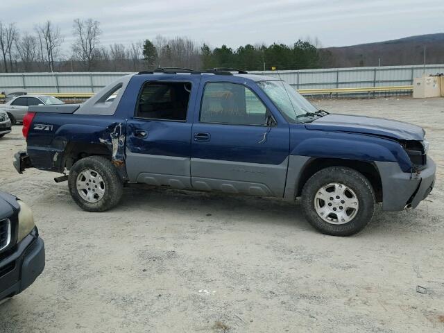 3GNEK13T82G260339 - 2002 CHEVROLET AVALANCHE BLUE photo 9