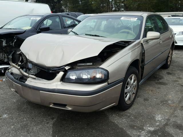 2G1WF55E129342858 - 2002 CHEVROLET IMPALA GOLD photo 2