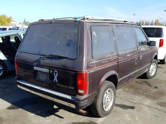 2B4FK4535LR556956 - 1990 DODGE CARAVAN SE BURGUNDY photo 4