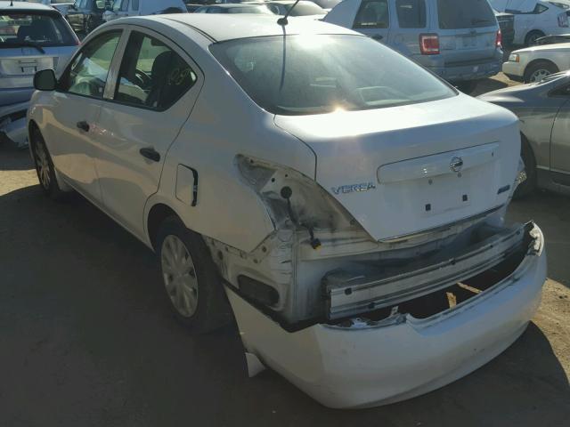 3N1CN7AP8CL860502 - 2012 NISSAN VERSA S WHITE photo 3