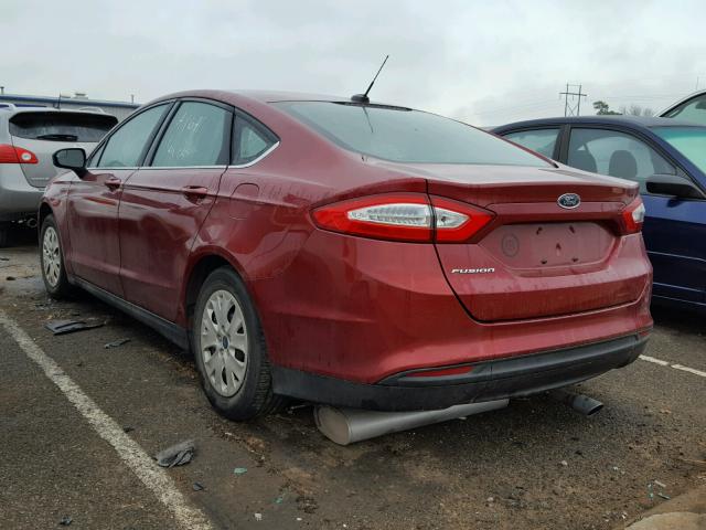 3FA6P0G75ER355199 - 2014 FORD FUSION S RED photo 3