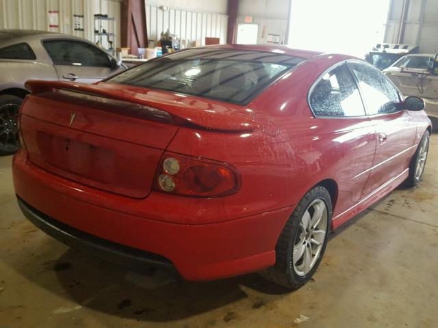 6G2VX12U05L430101 - 2005 PONTIAC GTO RED photo 4