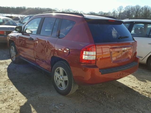 1J8FF47W38D573675 - 2008 JEEP COMPASS SP ORANGE photo 3