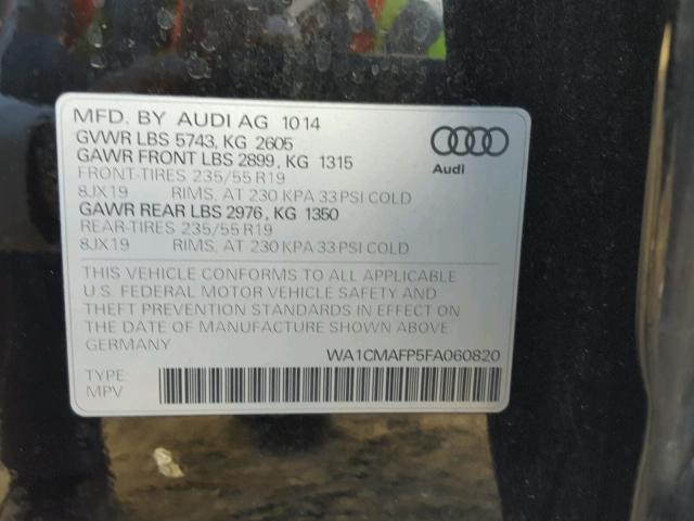 WA1CMAFP5FA060820 - 2015 AUDI Q5 TDI BLACK photo 10