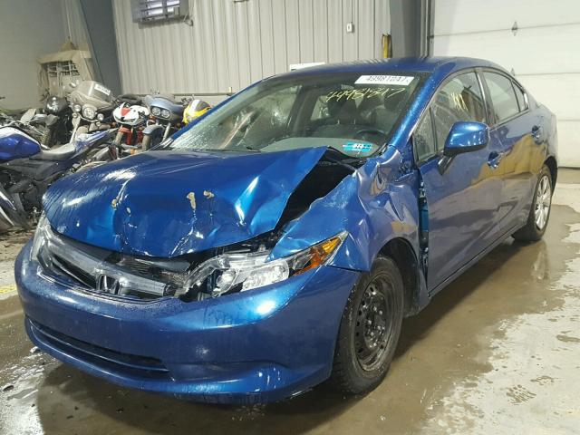 2HGFB2F51CH582534 - 2012 HONDA CIVIC LX BLUE photo 2