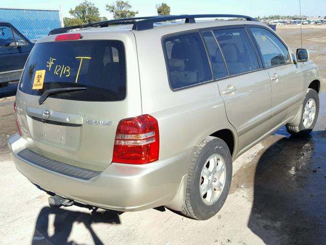 JTEHF21A330113154 - 2003 TOYOTA HIGHLANDER TAN photo 4