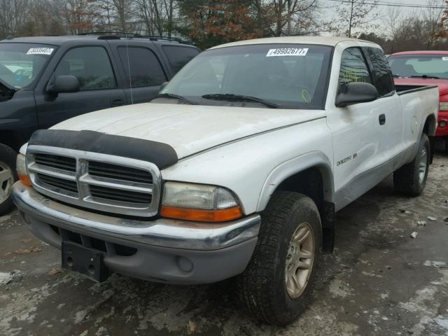 1B7GG22X41S248158 - 2001 DODGE DAKOTA WHITE photo 2