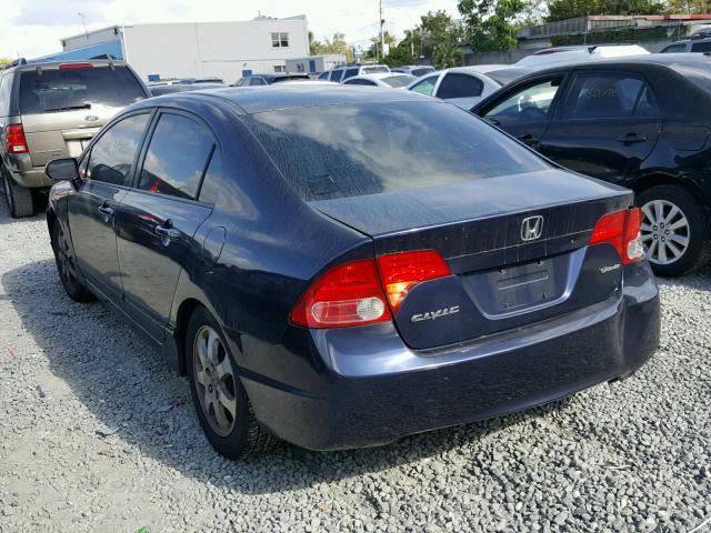 2HGFA16518H524010 - 2008 HONDA CIVIC LX BLUE photo 3