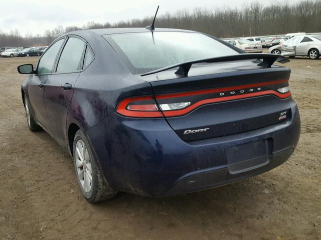 1C3CDFBB2ED701887 - 2014 DODGE DART SXT BLUE photo 3