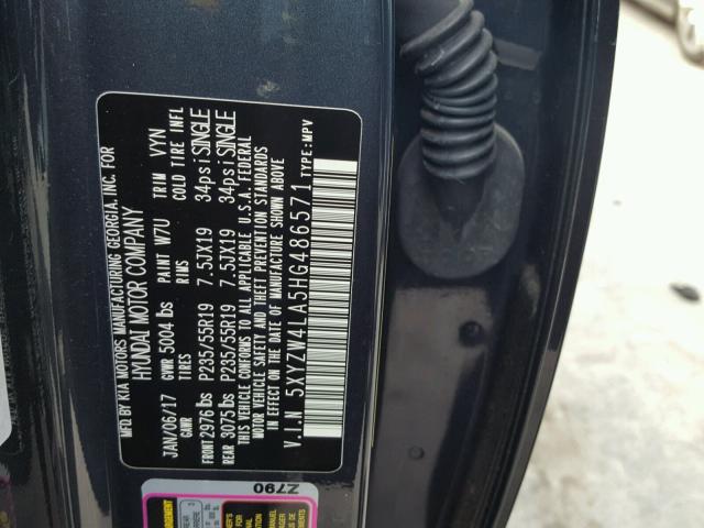 5XYZW4LA5HG486571 - 2017 HYUNDAI SANTA FE S 蓝色 照片 10