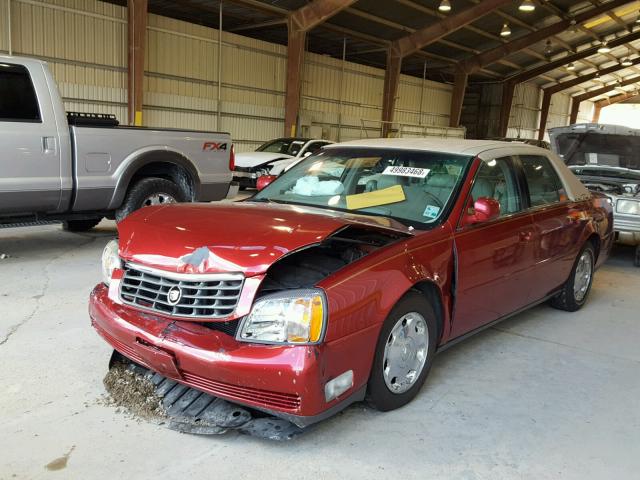 1G6KE57Y82U160001 - 2002 CADILLAC DEVILLE DH RED photo 2