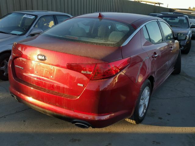 5XXGM4A7XDG131026 - 2013 KIA OPTIMA LX RED photo 4