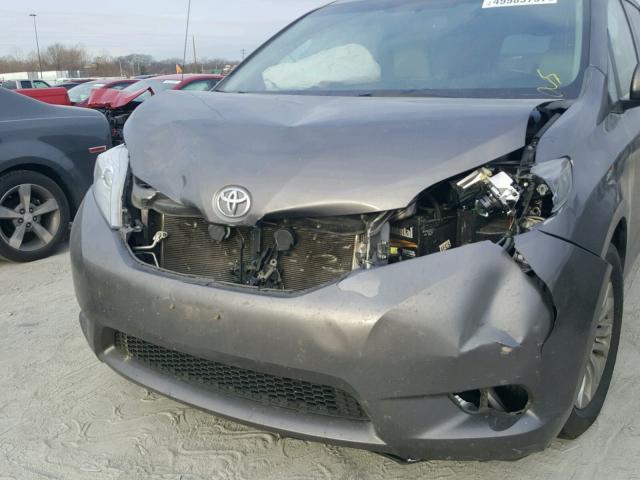 5TDYK3DC2ES468593 - 2014 TOYOTA SIENNA XLE GRAY photo 9