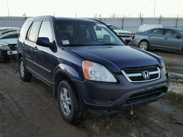 JHLRD78804C802540 - 2004 HONDA CR-V EX BLUE photo 1