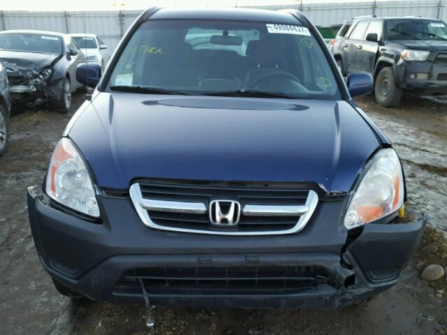 JHLRD78804C802540 - 2004 HONDA CR-V EX BLUE photo 9