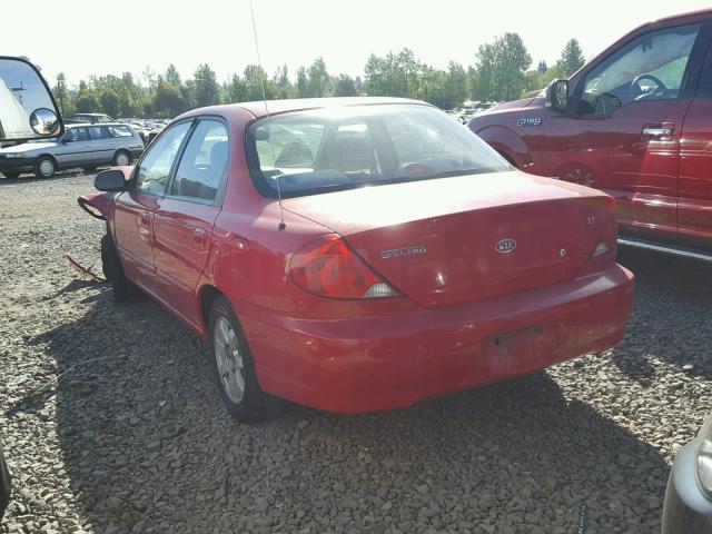 KNAFB121135263649 - 2003 KIA SPECTRA BA RED photo 3