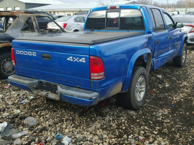 1B7HG2ANX1S225942 - 2001 DODGE DAKOTA QUA BLUE photo 4