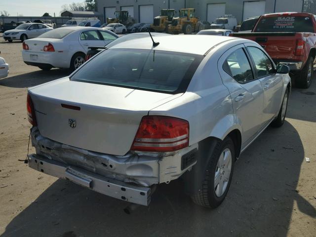 1B3LC46K88N199349 - 2008 DODGE AVENGER SE SILVER photo 4