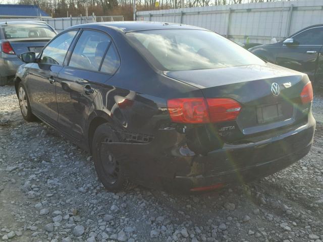 3VWBX7AJ3BM127701 - 2011 VOLKSWAGEN JETTA SE BLACK photo 3