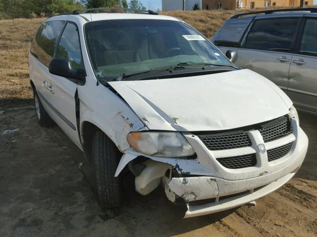 1B4GP44372B612755 - 2002 DODGE GRAND CARA WHITE photo 1