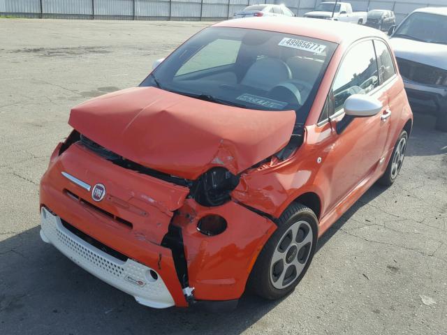 3C3CFFGE9DT744256 - 2013 FIAT 500 ELECTR ORANGE photo 2