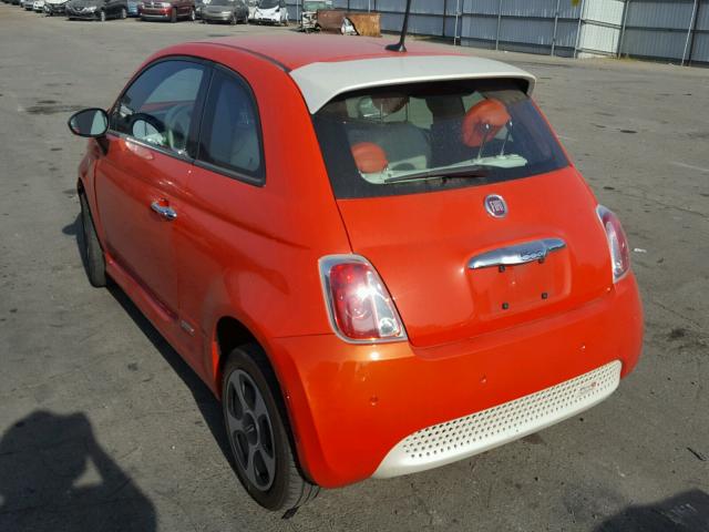 3C3CFFGE9DT744256 - 2013 FIAT 500 ELECTR ORANGE photo 3