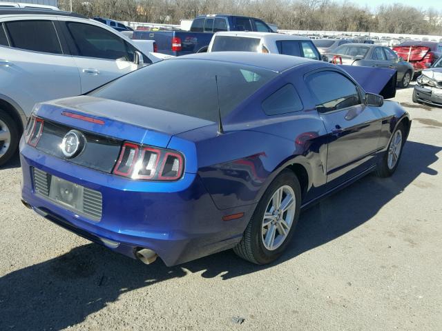 1ZVBP8AM1E5268440 - 2014 FORD MUSTANG BLUE photo 4