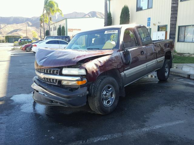 2GCEK19T3Y1408690 - 2000 CHEVROLET SILVERADO BURGUNDY photo 2