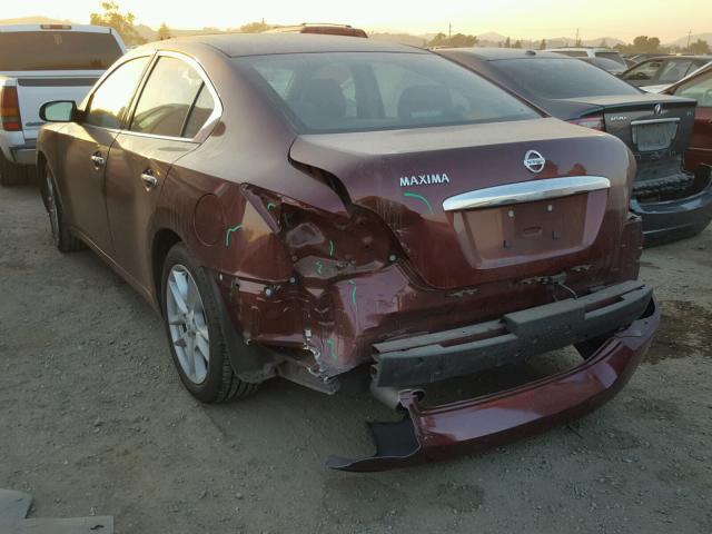 1N4AA5APXCC823053 - 2012 NISSAN MAXIMA S BURGUNDY photo 3