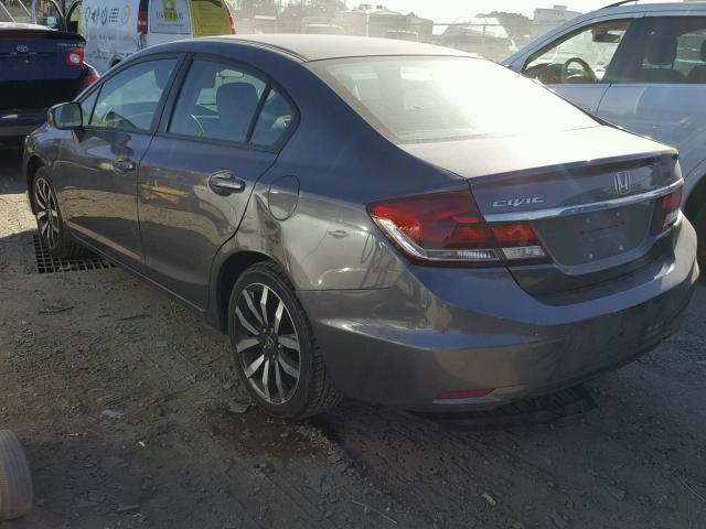 19XFB2F96EE210073 - 2014 HONDA CIVIC EXL GRAY photo 3