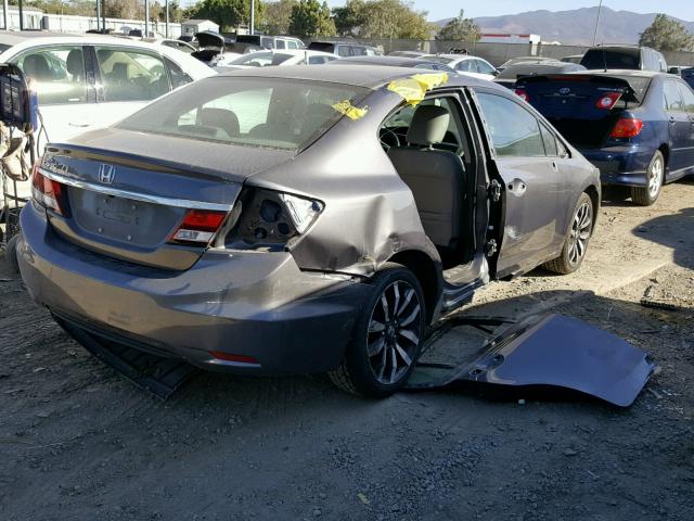 19XFB2F96EE210073 - 2014 HONDA CIVIC EXL GRAY photo 4