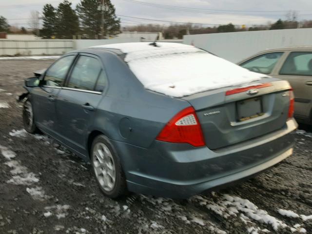 3FAHP0HA3BR259621 - 2011 FORD FUSION SE BLUE photo 3