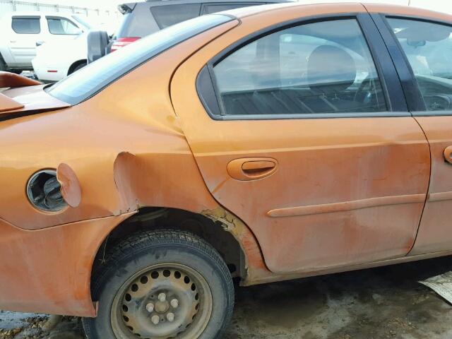 1B3ES46C55D217389 - 2005 DODGE NEON SX 2. ORANGE photo 9