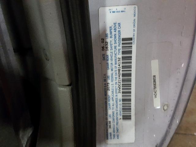 3VWDC21V42M814132 - 2002 VOLKSWAGEN CABRIO GLX 银色 照片 10