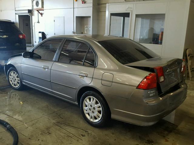 2HGES16565H547982 - 2005 HONDA CIVIC LX SILVER photo 3