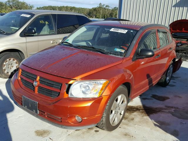 1B3HB48B27D305126 - 2007 DODGE CALIBER SX ORANGE photo 2