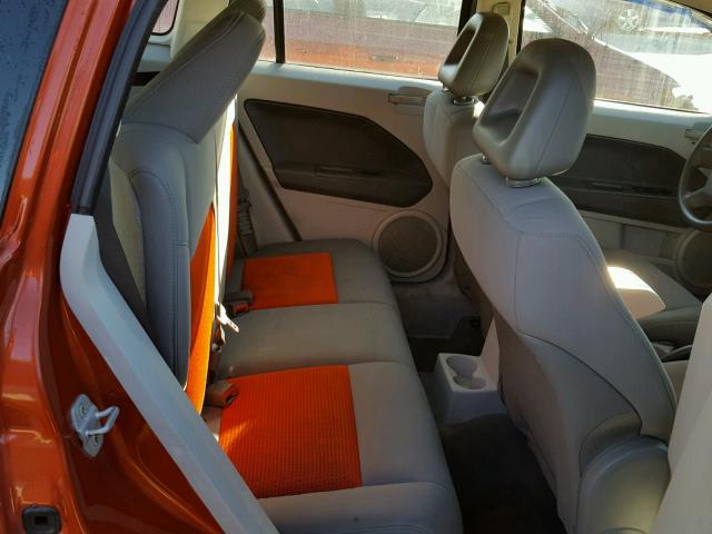 1B3HB48B27D305126 - 2007 DODGE CALIBER SX ORANGE photo 6