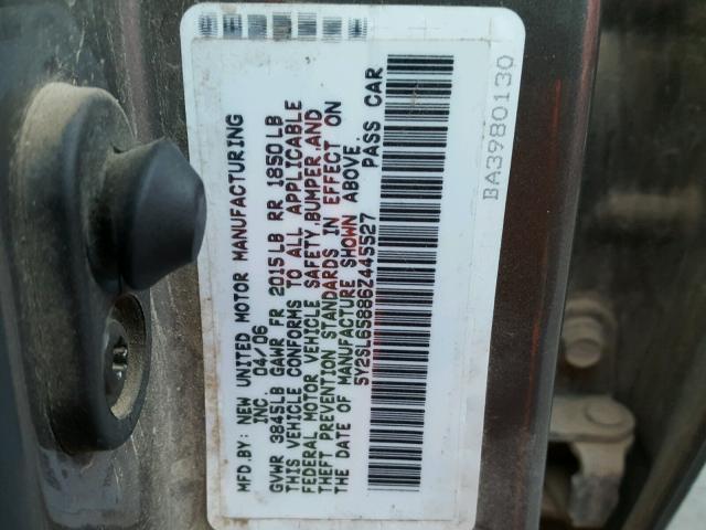 5Y2SL65886Z445527 - 2006 PONTIAC VIBE BLACK photo 10