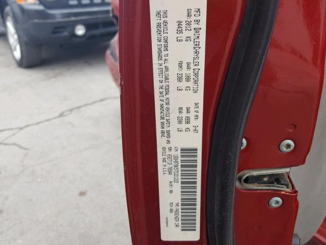 1B3HB78K57D331222 - 2007 DODGE CALIBER R/ RED photo 10