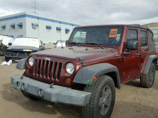 1J4GB39178L625540 - 2008 JEEP WRANGLER U MAROON photo 2