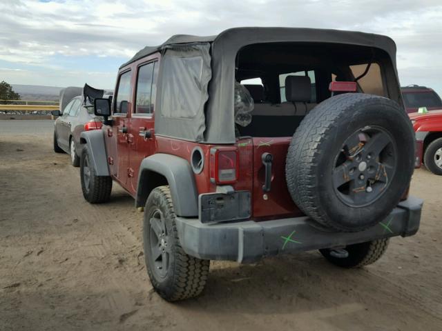 1J4GB39178L625540 - 2008 JEEP WRANGLER U MAROON photo 3