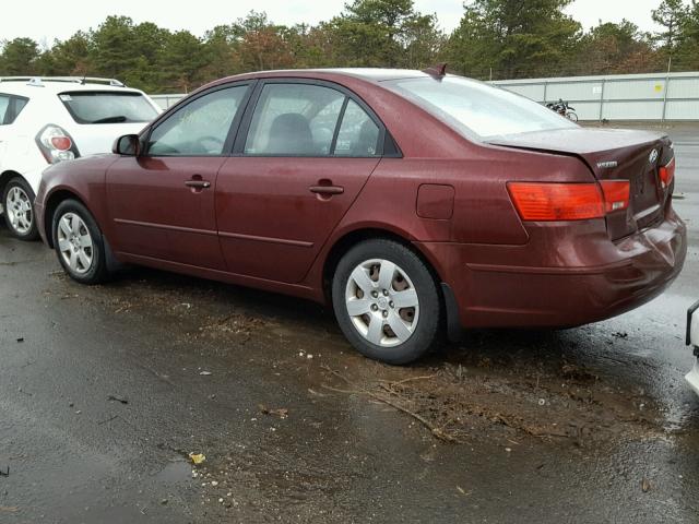 5NPET46C69H553435 - 2009 HYUNDAI SONATA GLS MAROON photo 3