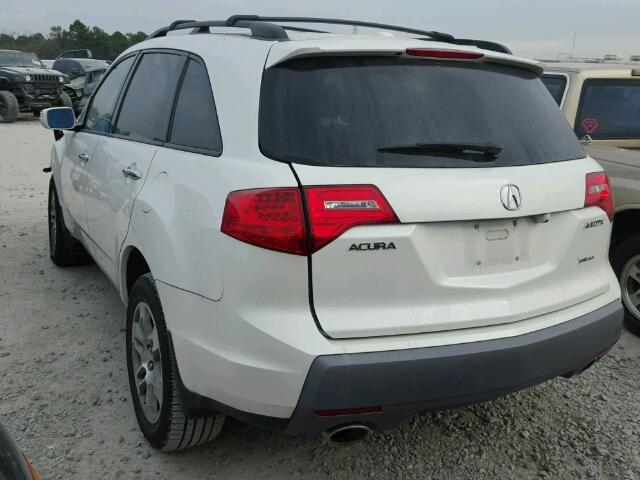 2HNYD286X9H517997 - 2009 ACURA MDX TECHNO WHITE photo 3