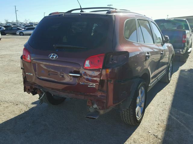 5NMSH13E09H294415 - 2009 HYUNDAI SANTA FE S MAROON photo 4