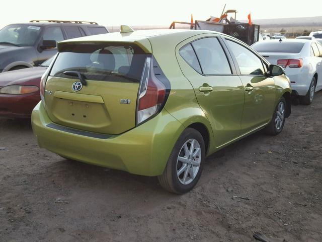 JTDKDTB38F1091060 - 2015 TOYOTA PRIUS C GREEN photo 4