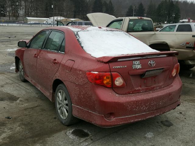 2T1BU4EE9AC456224 - 2010 TOYOTA COROLLA BA BURGUNDY photo 3